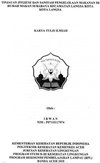 Image of Tinjauan Hygiene dan Sanitasi Pengelolaan Makanan di Rumah Makan Surabaya Kecamatan Langsa Kota Kota Langsa