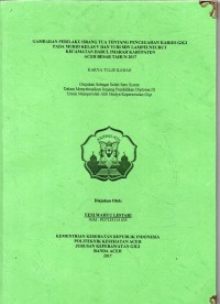 Image of Gambaran Perilaku Orang Tua Tentang Pencegahan Karies Gigi Pada Murid Kelas V dan VI di SDN Lampeuneurut Kecamatan Darul Imarah Kabupaten Aceh Besar Tahun 2017