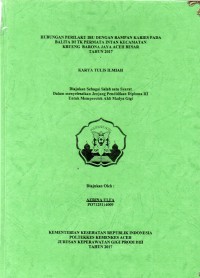 Image of Hubungan Perilaku Ibu Dengan Rampan Karies pada Balita di TK Permata Itan Kecamatan Krueng Baraona Jaya Aceh Besar Tahun 2017