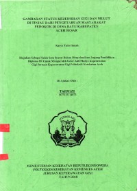 Image of Gambaran Status Kebersihan Gigi dan Mulut di Tinjau dari Pengetahuan Masyarakat Perokok di Desa Bayu Kabupaten Aceh Besar