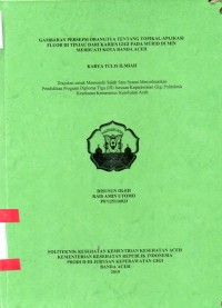 Image of Gambaran Persepsi Orang Tua Tentang Topikal Aplikasi Flour di Tinjau dari Karies Gigi pada Murid di MIN Merduati Kota Banda Aceh