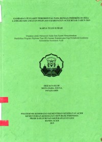 Image of Gambaran Penyakit Periodontal pada Remaja Perokok di Desa Lamabaro Kecamatan Ingin Jaya Kabupaten Aceh Besar Tahun 2019