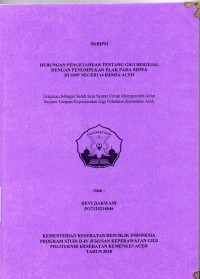 Image of Hubungan Pengetahuan Tentang Gigi Berjejal Dengan Penumpukan Plak pada Siswa di SMP Negeri 14 Banda Aceh