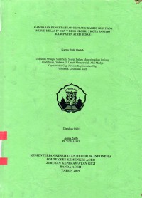 Image of Gambaran Pengetahuan Tentang Karies Gigi pada Murid Kelas IV dan V di SD Negeri 5 Kota Jantho Kabupaten Aceh Besar