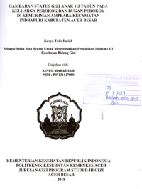Image of Gambaran Status Gizi Anak 1-3 Tahun Pada keluarga Perokok Dan Bukan Perokok Di Kemukiman Ampeara Kecamatan Indrapuri Kabupaten Aceh Besar