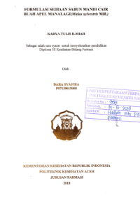 Image of Formulasi Sediaan Sabun Mandi Cair Buah Apel Manalagi (Malus Sylvestris Mill.)