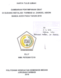 Image of Gambaran Penyimpanan Obat Di Gudang Instalasi Farmasi dr. Zainoel Abidin Banda Aceh Pada Tahun 2018