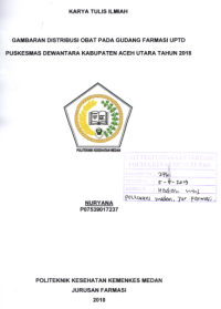 Image of Gambaran Distribusi Obat Pada Gudang Farmasi UPTD Puskesmas Dewantara Kabupaten Aceh Utara Tahun 2018