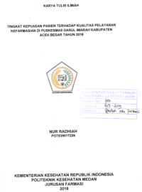 Image of Tingkat Kepuasan Pasien Terhadap Kualitas Pelayanan Kefarmasian Di Puskesmas Darul Imarah Kabupaten Aceh Besar Tahun 2018