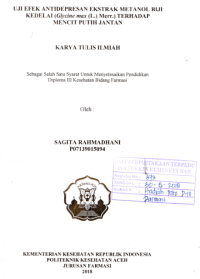 Image of Uji Efek Antidepresan Ekstrak Metanol Biji Kedelai (Glycine Max (L.) Merr.) Terhadap Mencit Putih Jantan
