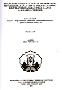 Image of Hubungan Pemberian ASI Dengan Perkembangan Motorik Kasar Usia Anak 2-3 Tahun Di Gampong Lheu Blang Kecamatan Darul Imarah Kabupaten Aceh Besar
