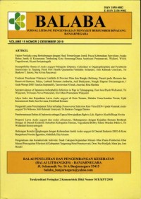 Image of BALABA : Jurnal Litbang Pengendalian Penyakit Bersumber Binatang Banjarnegara, Vol 15, No.2