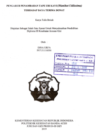 Image of Pengaruh Penambahan Tape Ubi Kayu ( Manihot Utilissima) Terhadap Daya Terima Donat