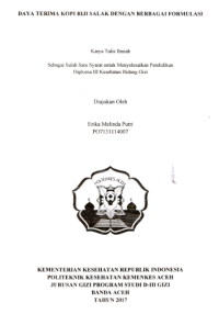 Image of Daya Terima Kopi Biji Salak Dengan Berbagai Formulasi