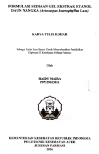 Image of Formulasi Sediaan Gel Ekstrak Etanol Daun Nangka (Artocarpus Heterophyllus Lam)