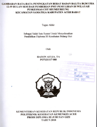Image of Gambaran Rata-Rata Peningkatan Berat Badan Balita BGM Usia 12-59 Bulan Sesudah Pemberian PMT-Pemulihan Di Wilayah Puskesmas Cot Seumeureung Kecamatan Samatiga Kabupaten Aceh Barat