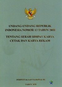 Image of Undang-undang Republik Indonesia Nomor 13 Tahun 2013