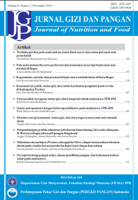 Image of Jurnal Gizi dan Pangan Vol. 9 No. 3