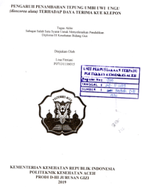 Image of Pengaruh Penambahan Tepung Umbi Uwi Ungu (Dioscorea Alata) Terhadap Daya Terima Kue Klepon