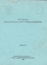 Image of Petunjuk pemeriksaan air minum/ air bersih