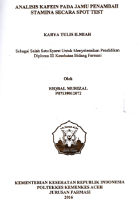 Image of Analisis Kafein Pada Jamu Penambah Stamina Secara Spot Test