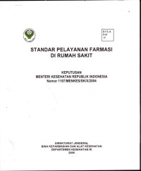 Image of Standar Pelayanan Farmasi dirumah Sakit