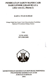 Image of Pembuatan Sabun Mandi Cair Dari Lendir Lidah Buaya (Aloe Vera (L.) Burm.f.)